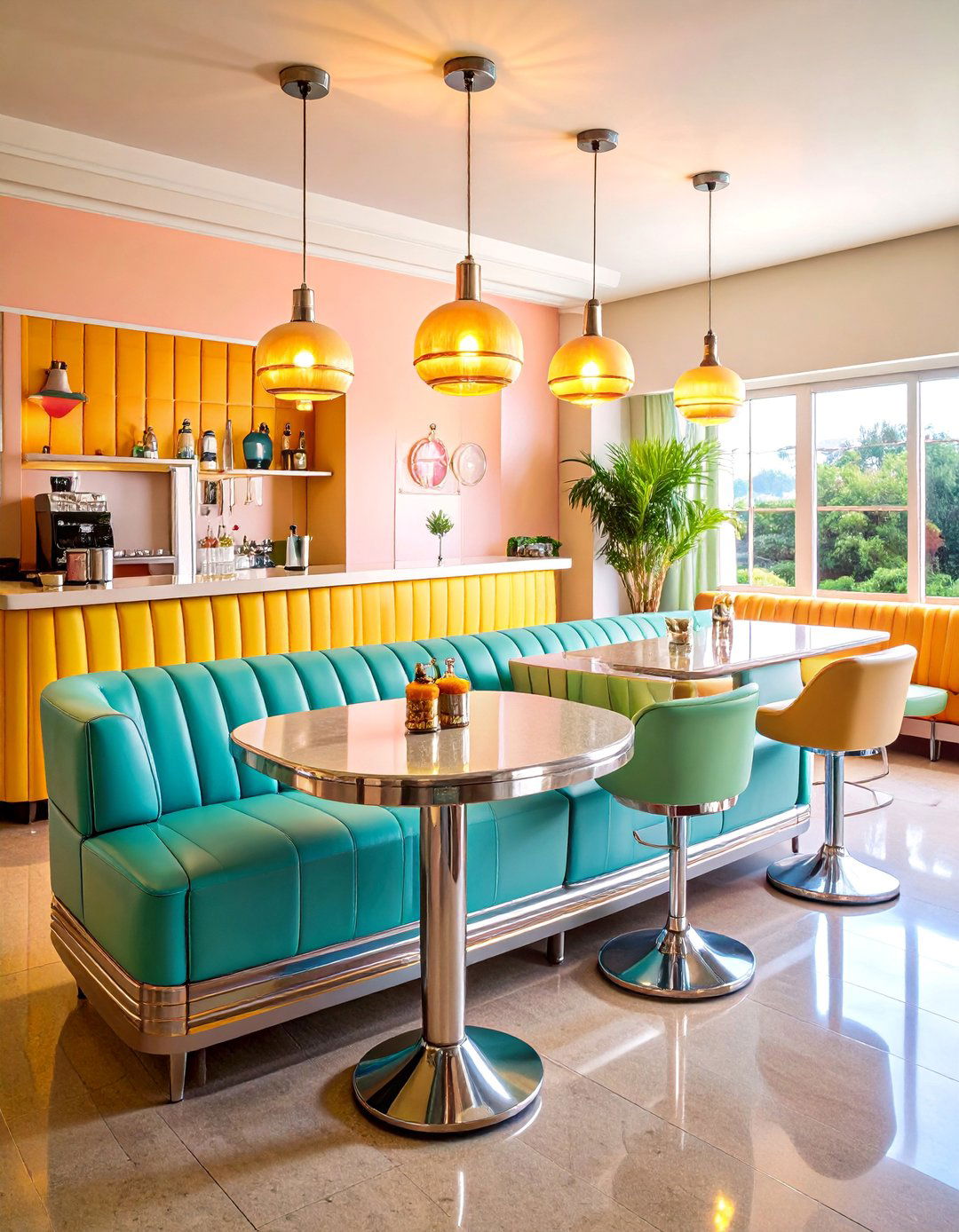 Retro Chrome Diner Style Mini Bar - 25 Mini Bar Ideas
