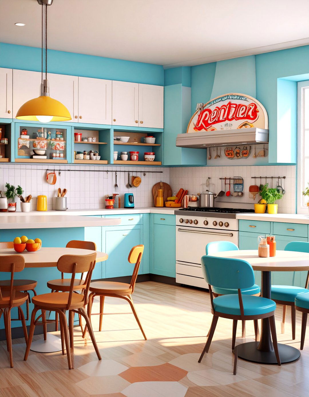 Retro Diner Sign Collection - 25 Kitchen Wall Decor Ideas