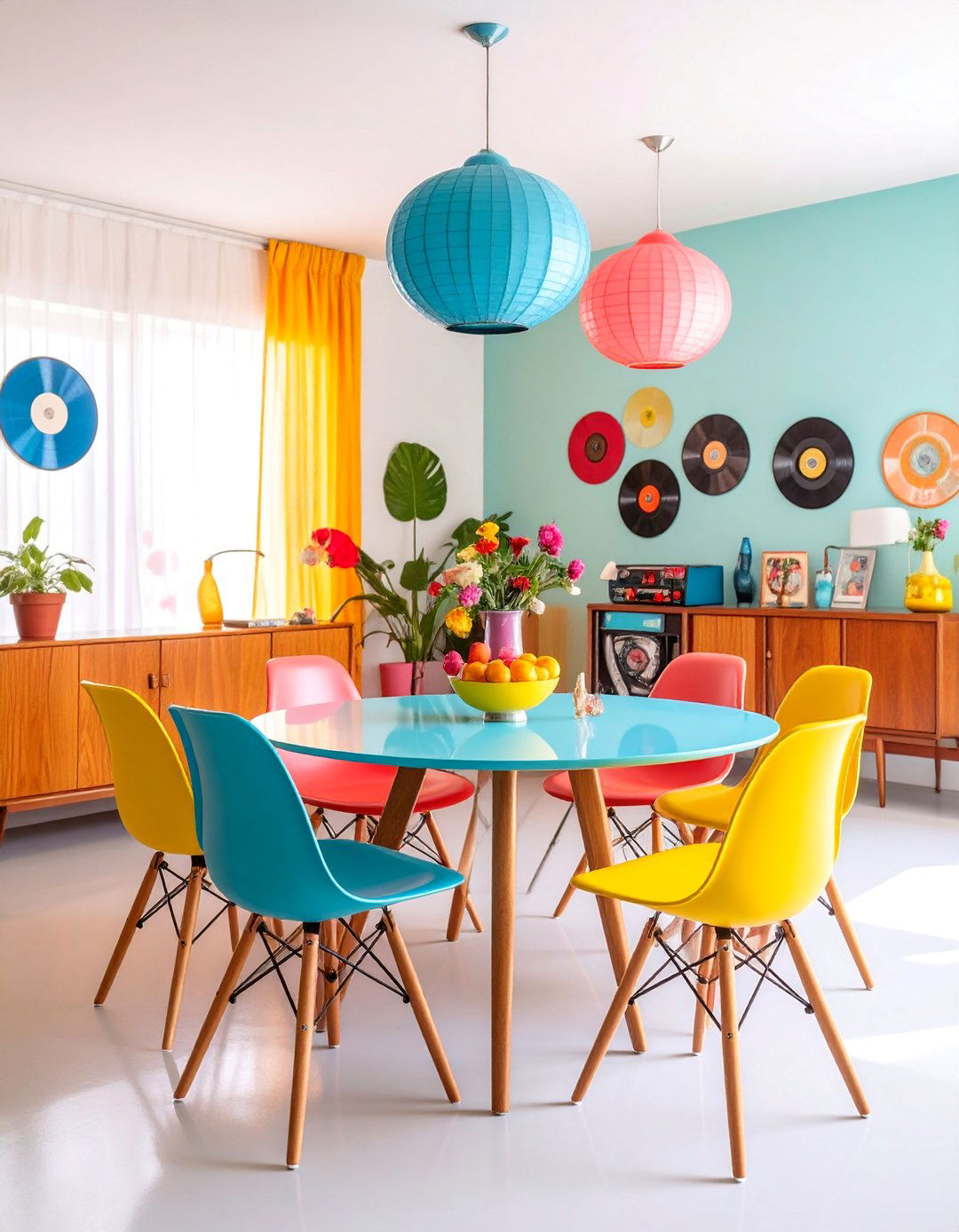 Retro Eclectic Dining Room with Nostalgic Elements - 25 Eclectic Dining Room Ideas