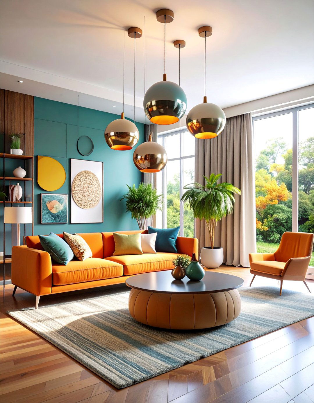 Retro Futuristic Pendant Constellation - 25 Living Room Ceiling Lighting Ideas
