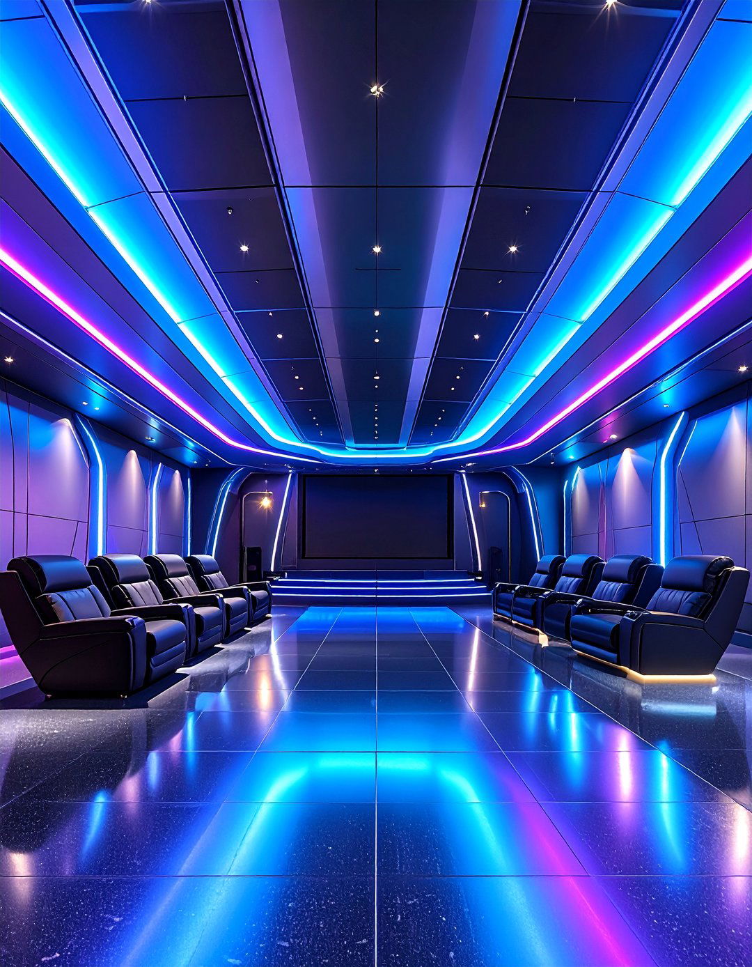 Retro Futuristic Tin Ceiling Media Room - 25 Tin Ceiling