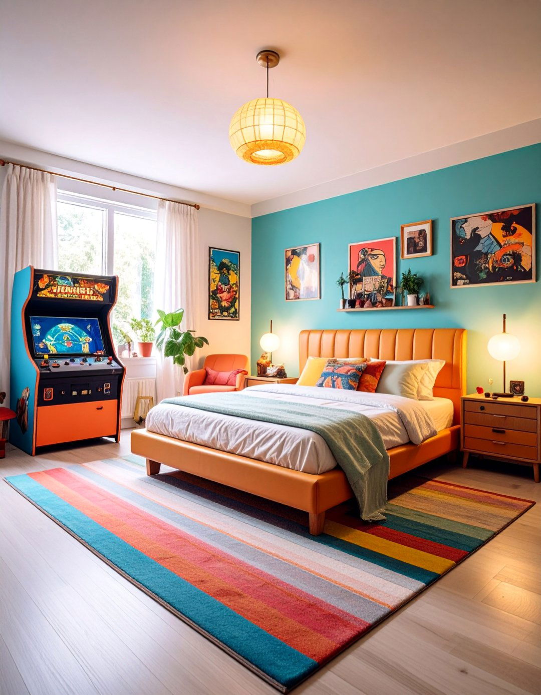 Retro Gaming Arcade Theme with Vintage Elements - 25 Boys Gaming Bedroom Ideas