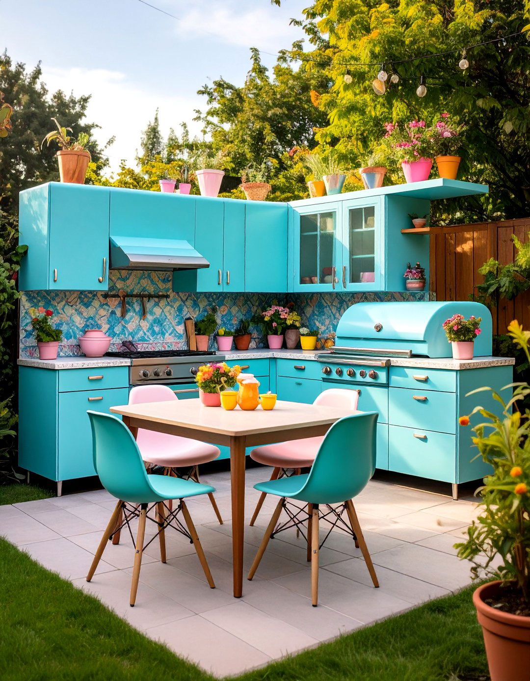 Retro Mid Century Modern Kitchen Style - 25 L Shaped Outdoor Kitchen Ideas