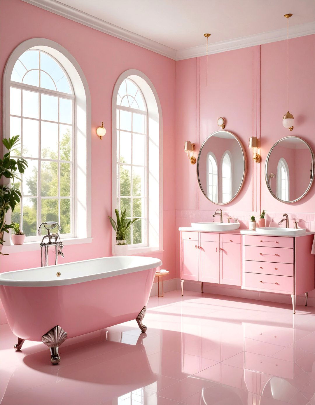 Retro Pink Chrome Diner - 25 Pink Bathroom Ideas