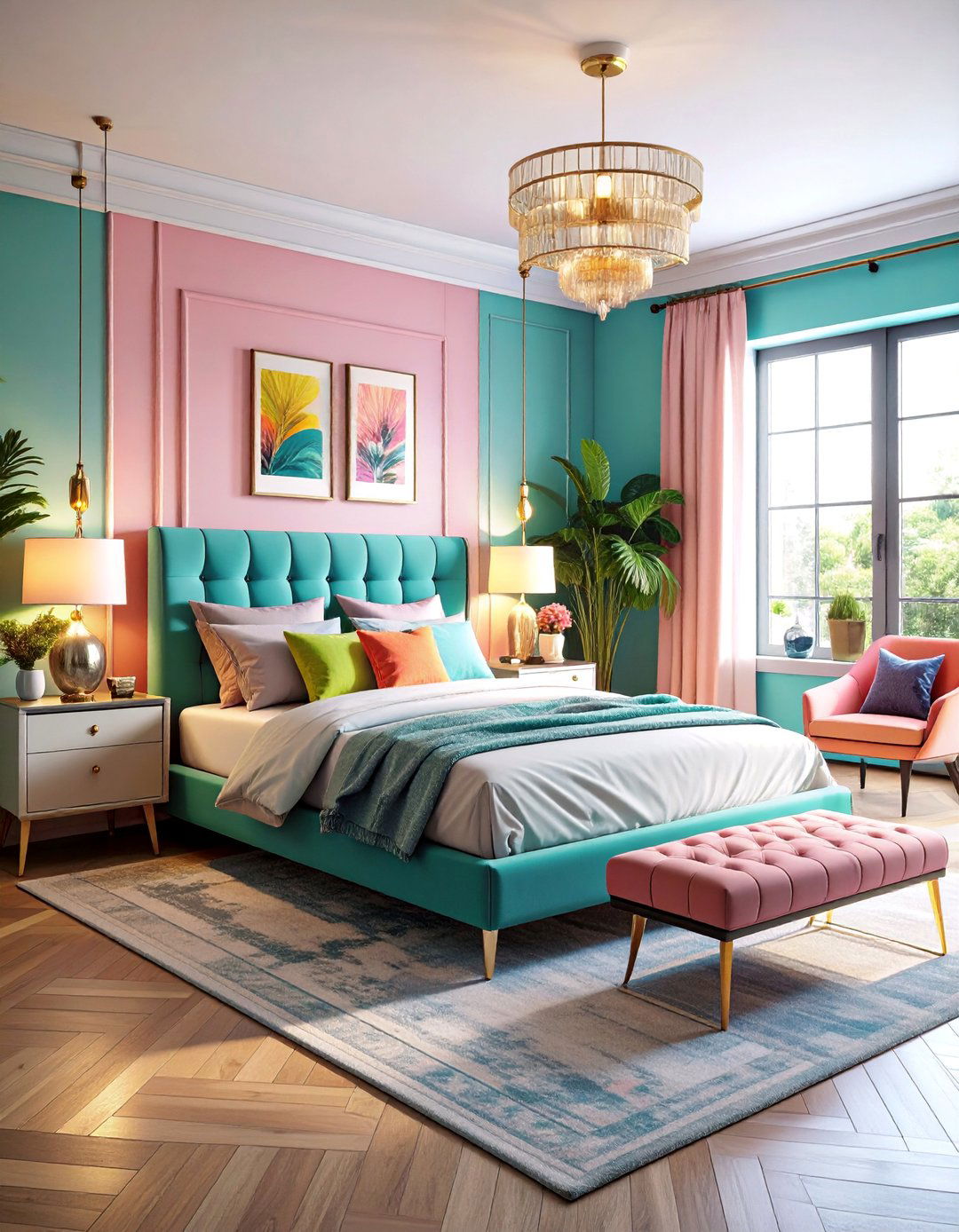 Retro Pop Art Bedroom with Neon Accents - 25 Colorful Bedroom Ideas