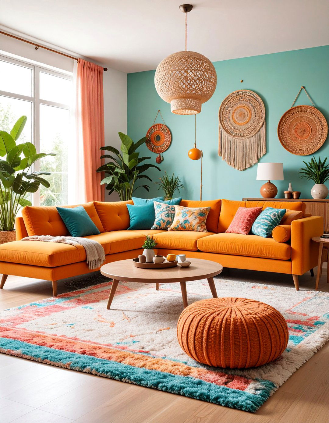 Retro s Den with Curved Furniture - 25 Vintage Decor Ideas