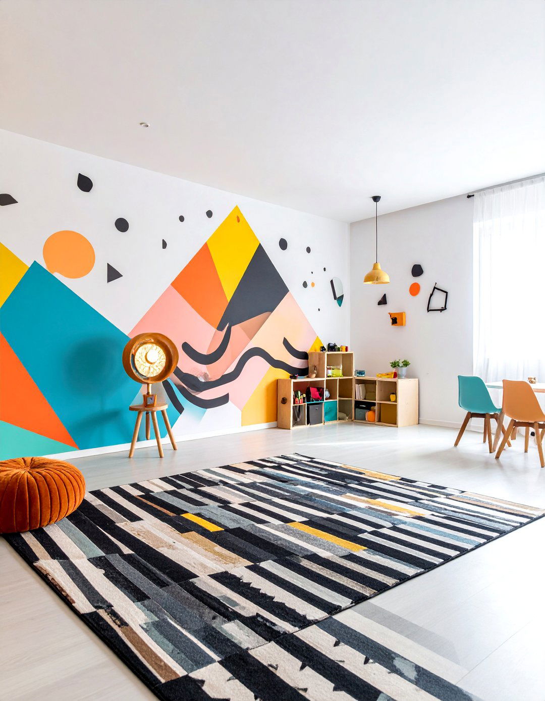 Retro s Memphis Geometric Accent Wall - 25 Geometric Accent Wall Ideas