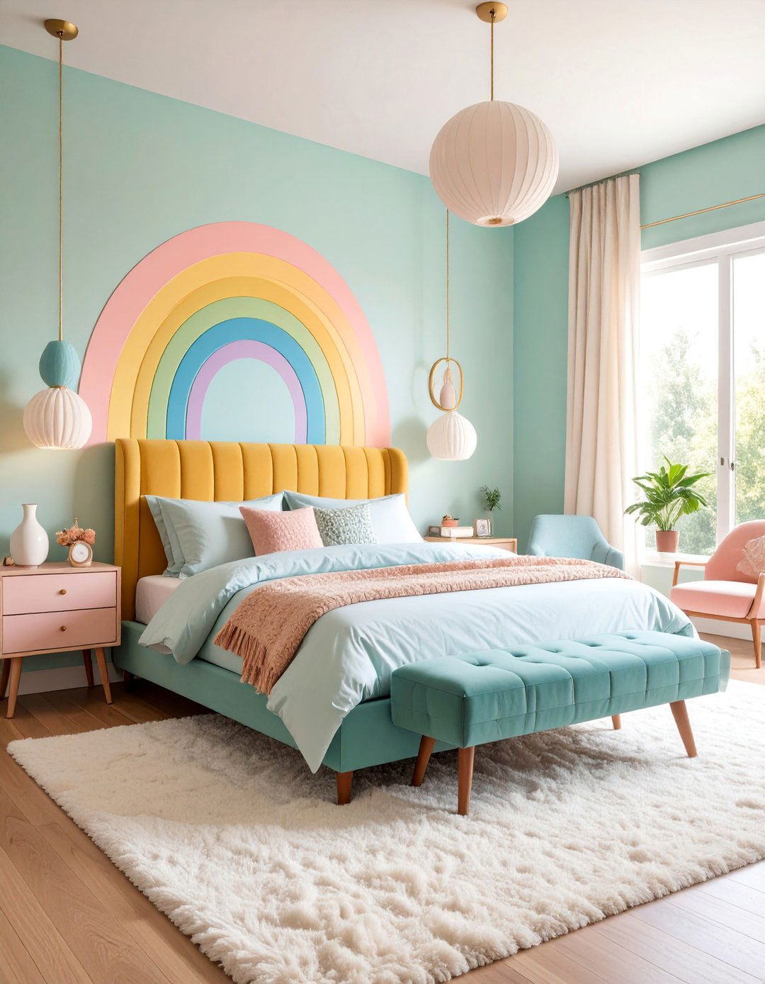 Retro s Rainbow Bedroom Groove - 25 Rainbow Bedroom Ideas