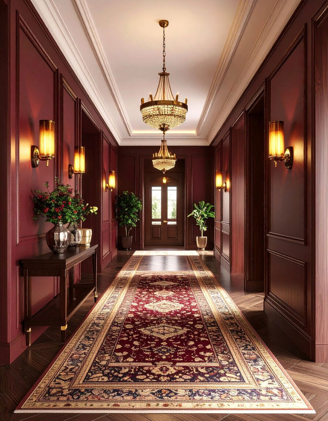 Rich Burgundy Wine Cellar Inspiration - 25 Dark Hallway Ideas