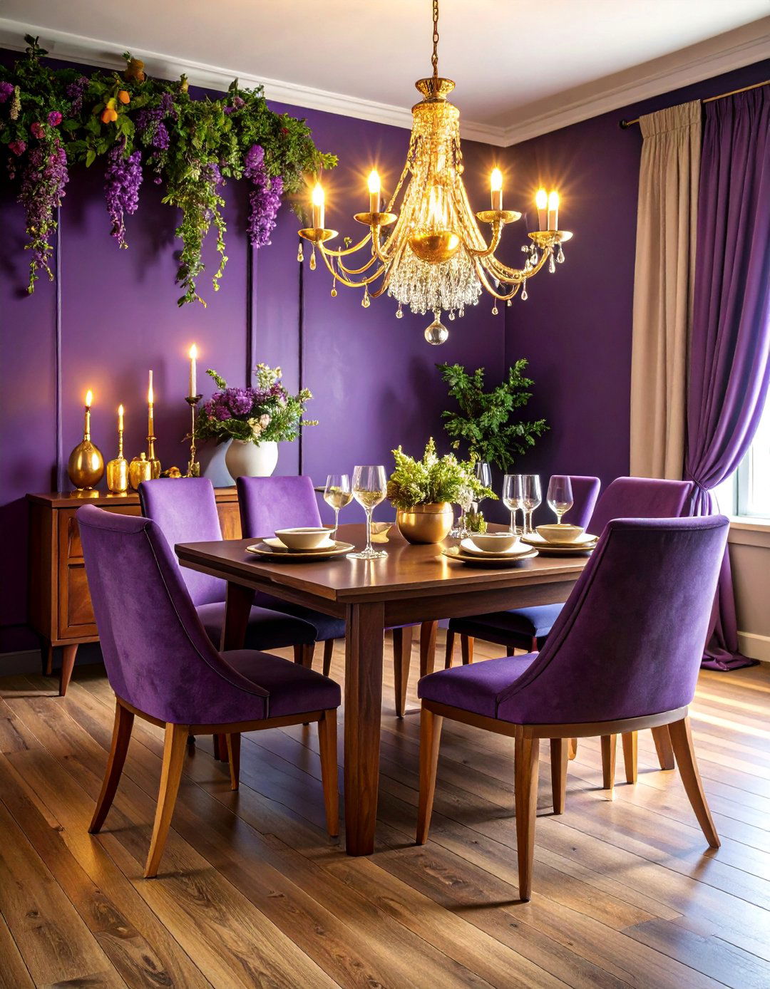 Rich Plum Dining Space - 25 Monochromatic Color Schemes for Rooms