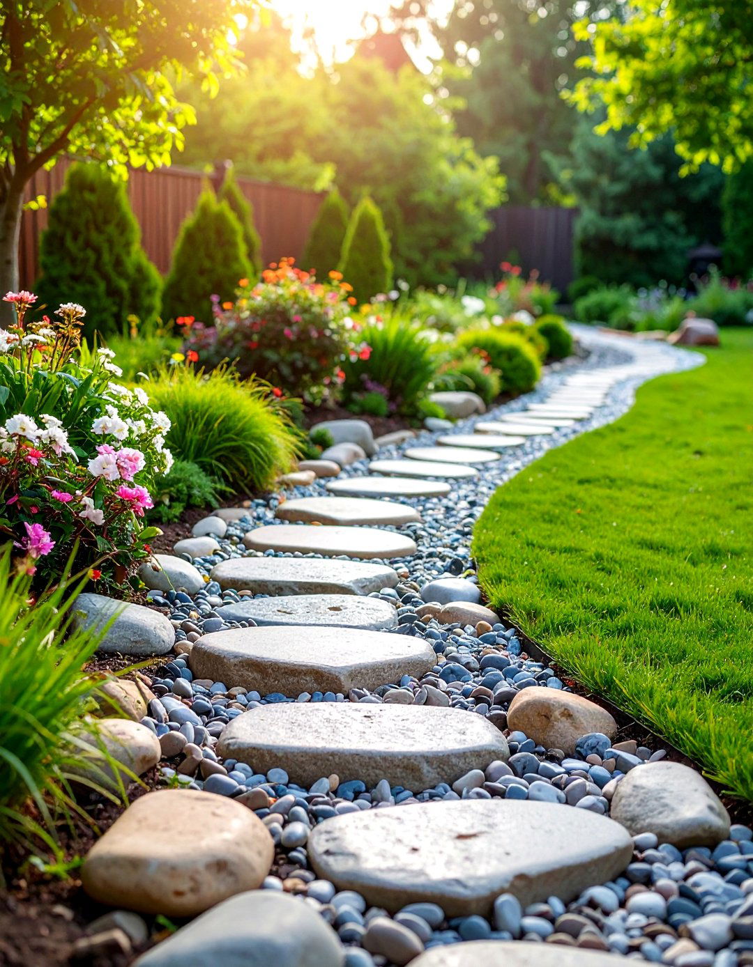 River Rock Natural Boundaries - 25 Modern Garden Edging Ideas