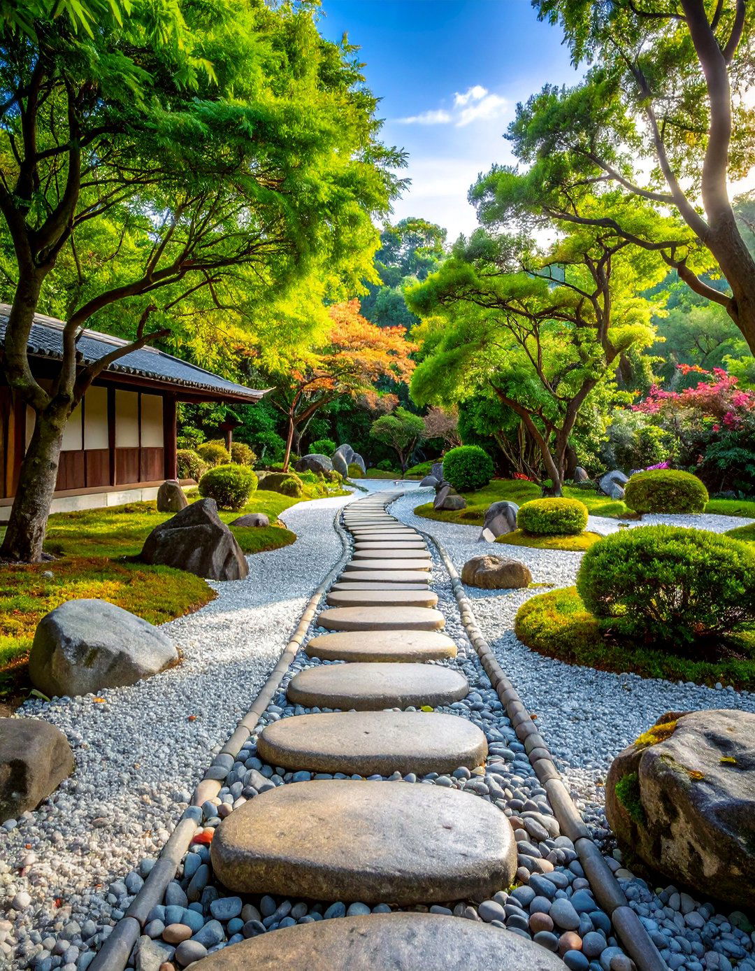 River Rock and Stone Path - 25 walkway ideas