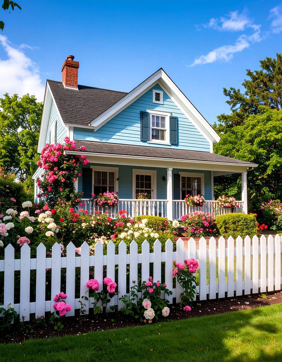 Robins Egg Blue Cottage Garden Style - 25 Blue Exterior House Colors