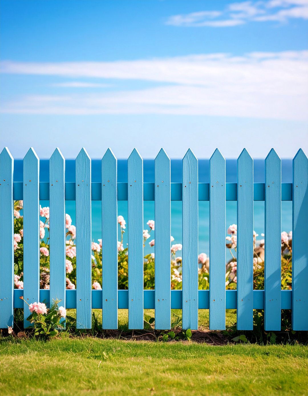 Robins Egg Blue Fence with Coastal Serenity - 25 Garden Fence Colour Ideas