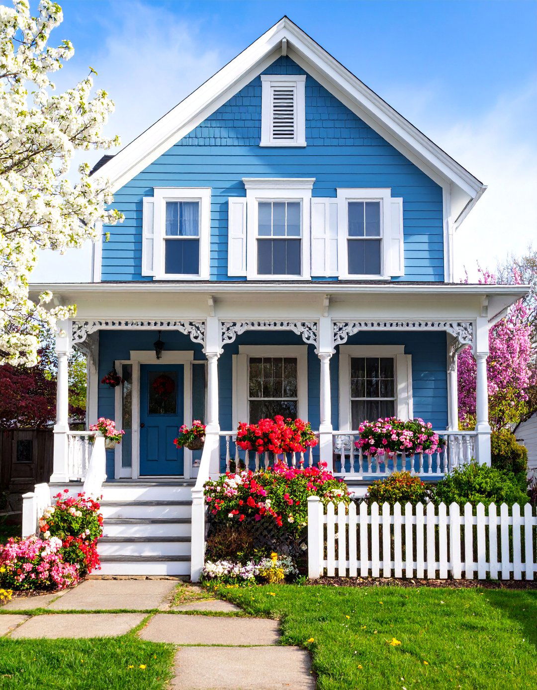 Robins Egg Blue Victorian with Classic White Trim - 25 blue victorian house colors