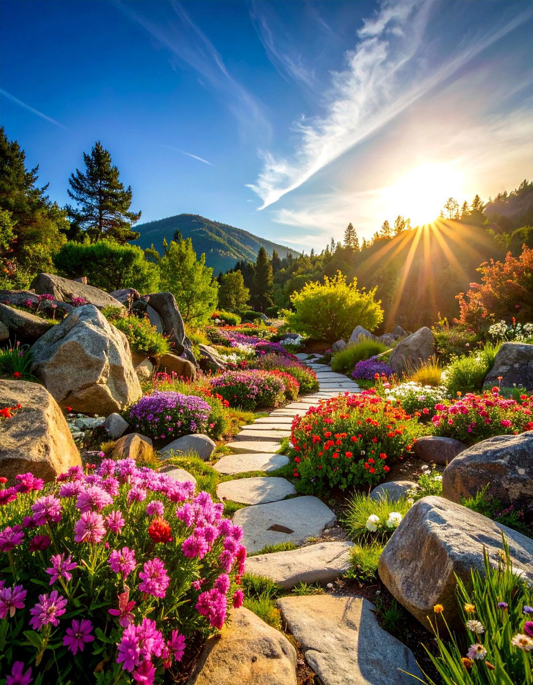 Rock Garden Alpine Wildflower Display - 25 Wildflower Garden Ideas
