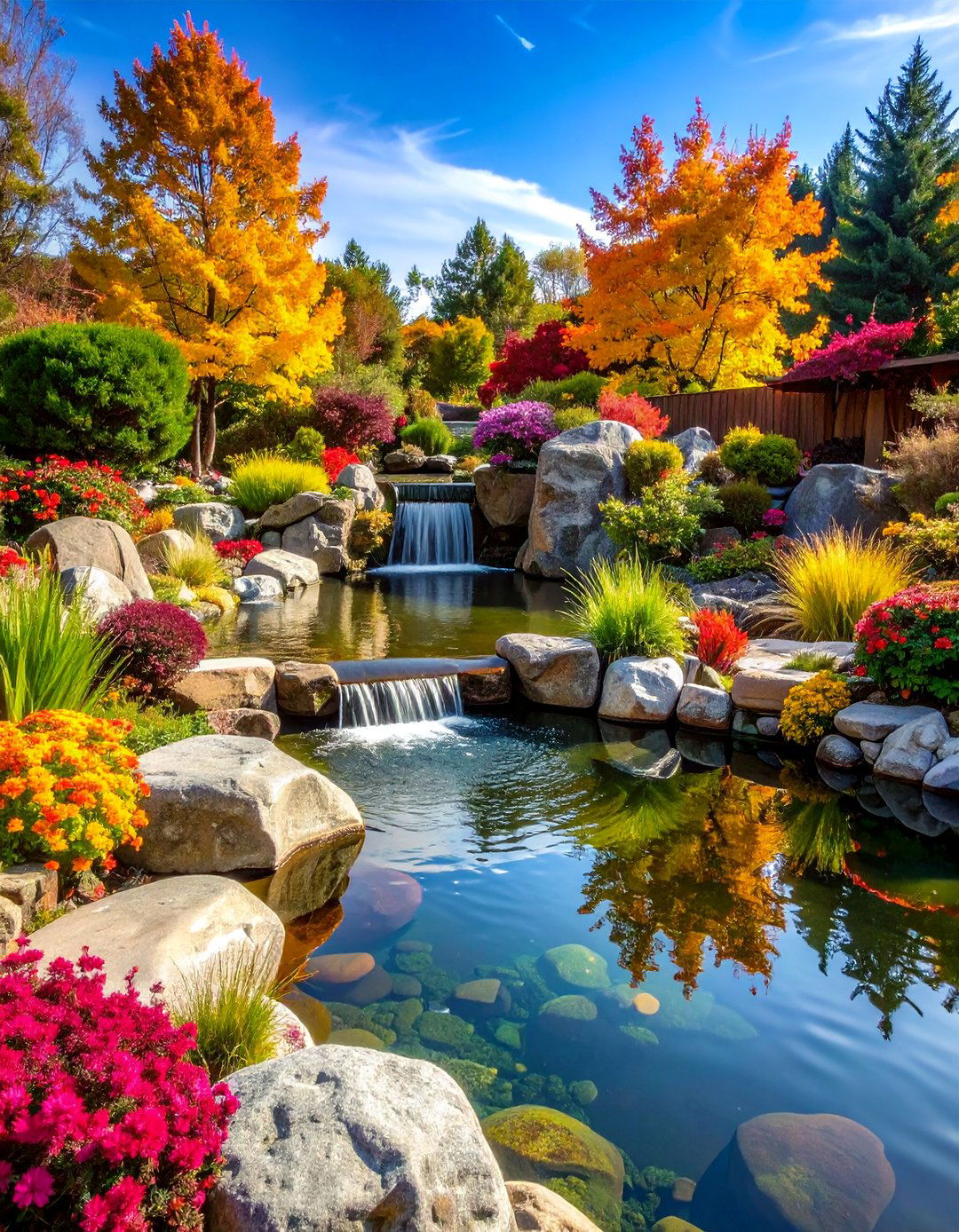 Rock Garden Waterscape Backyard Pond - 25 Backyard Pond Ideas