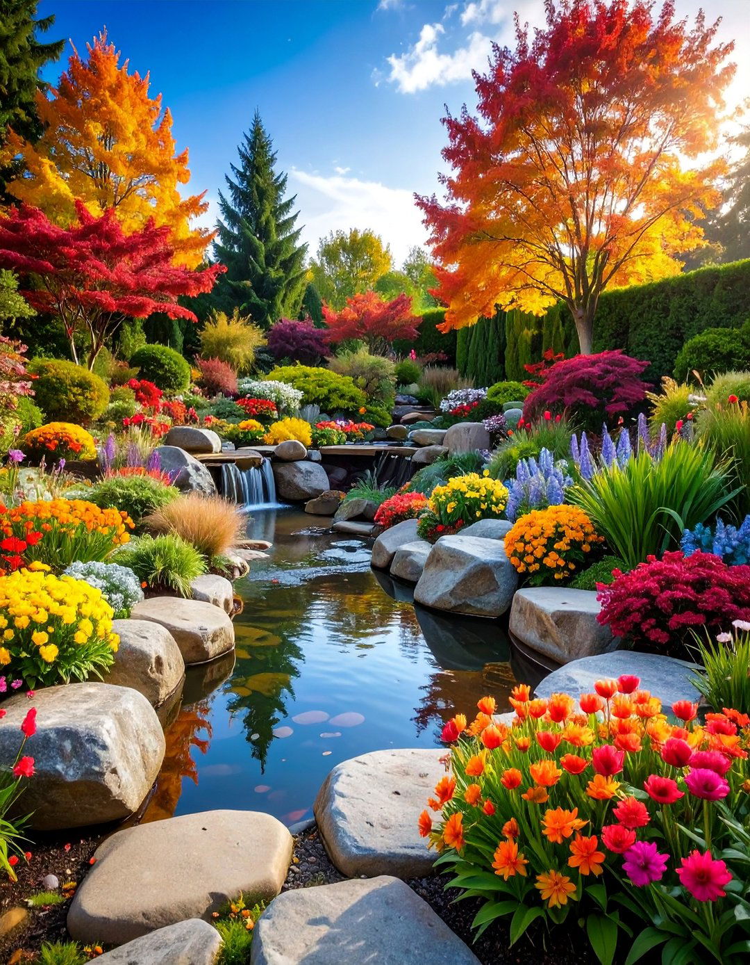 Rock Garden with Seasonal Color - 25 Rock Garden Ideas