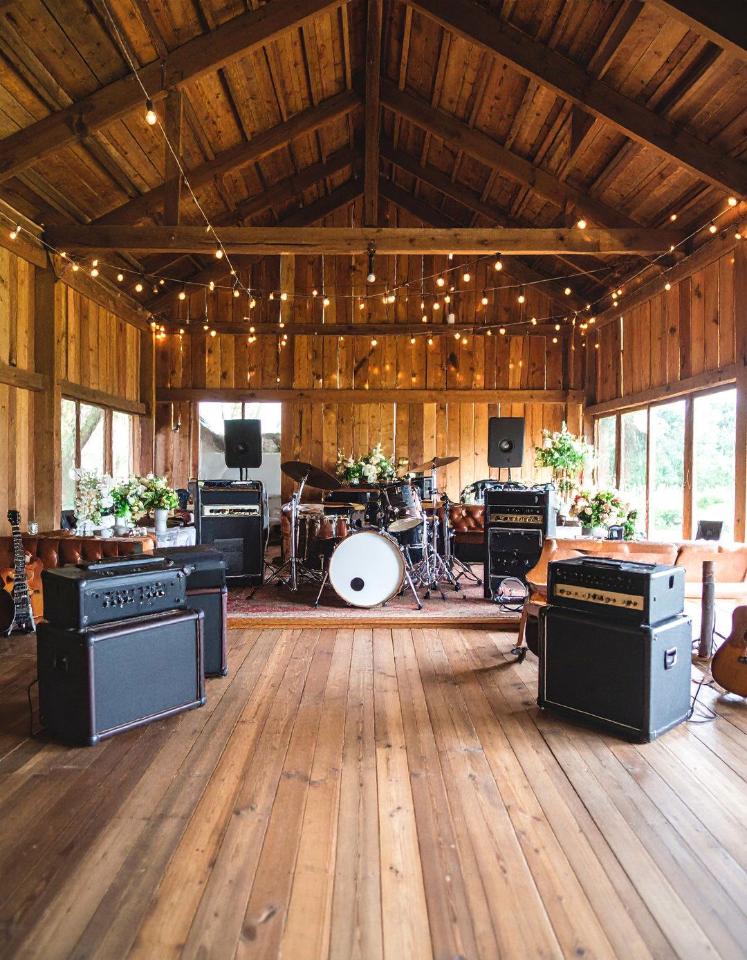 Rock and Roll Barn Wedding with Vintage Band Equipment - 25 Barn Wedding Ideas