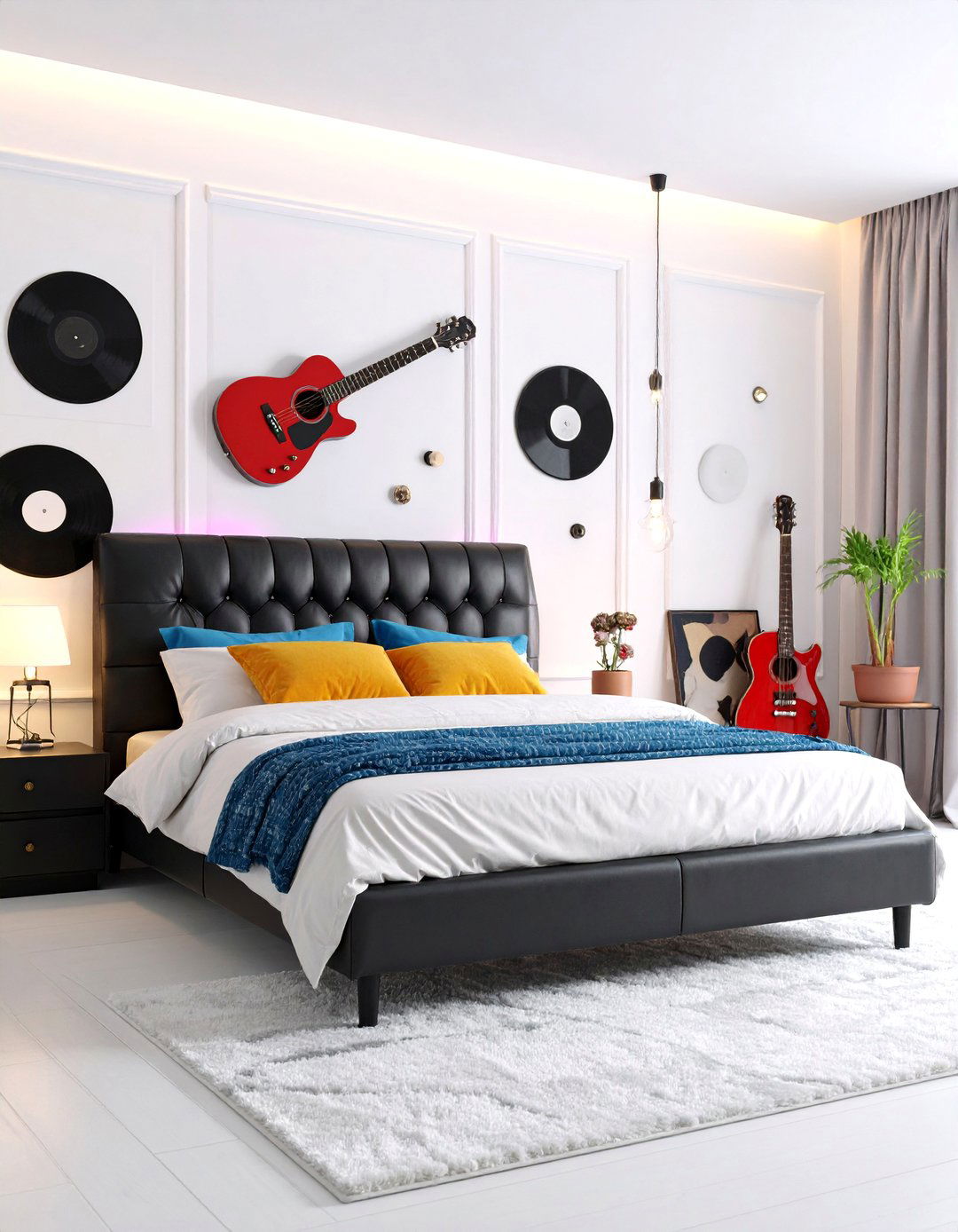 Rock and Roll Bedroom Vibe - 25 red black and white bedroom ideas