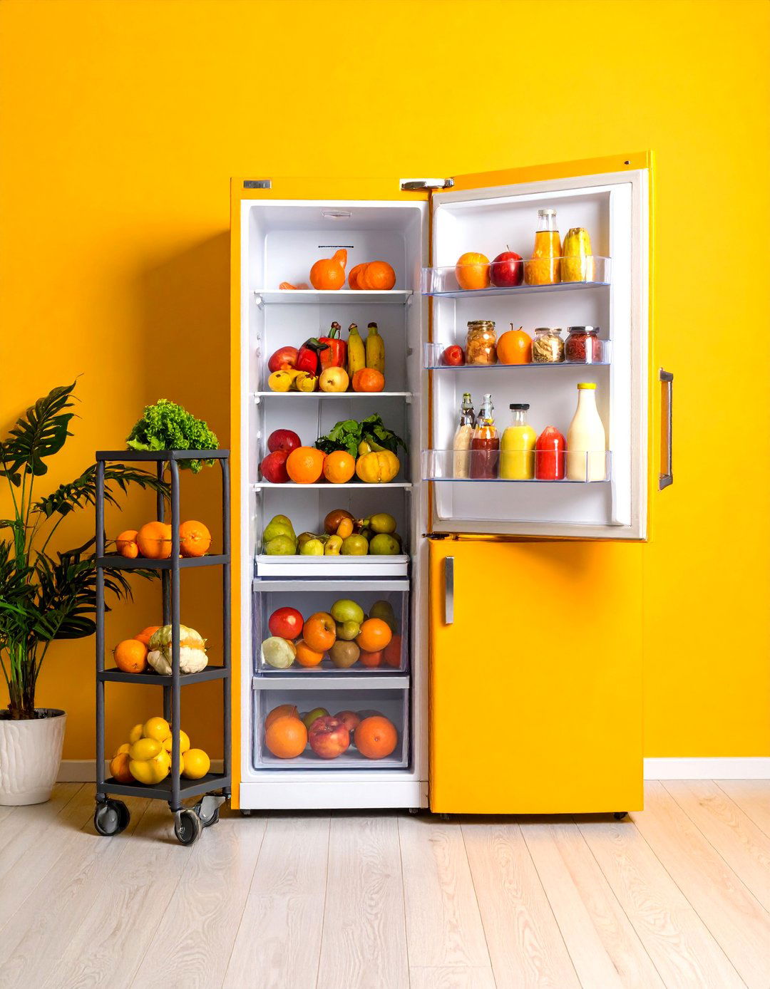 Rolling Cart Systems for Mobile Organization - 25 Fridge Organization Ideas