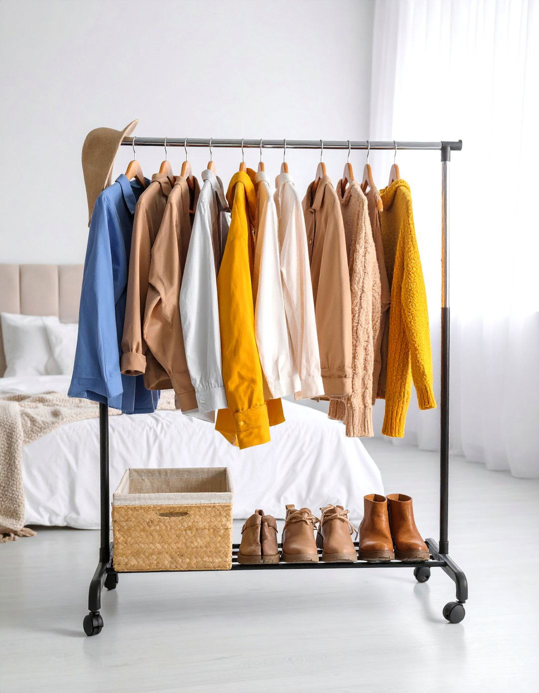 Rolling Garment Rack with Multiple Levels