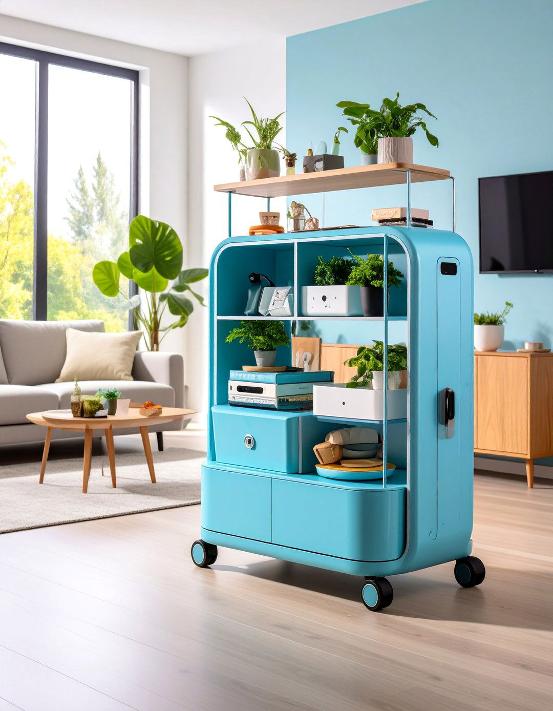 Rolling Mobile Charging Cart with Multi Room Functionality - 25 charging station ideas