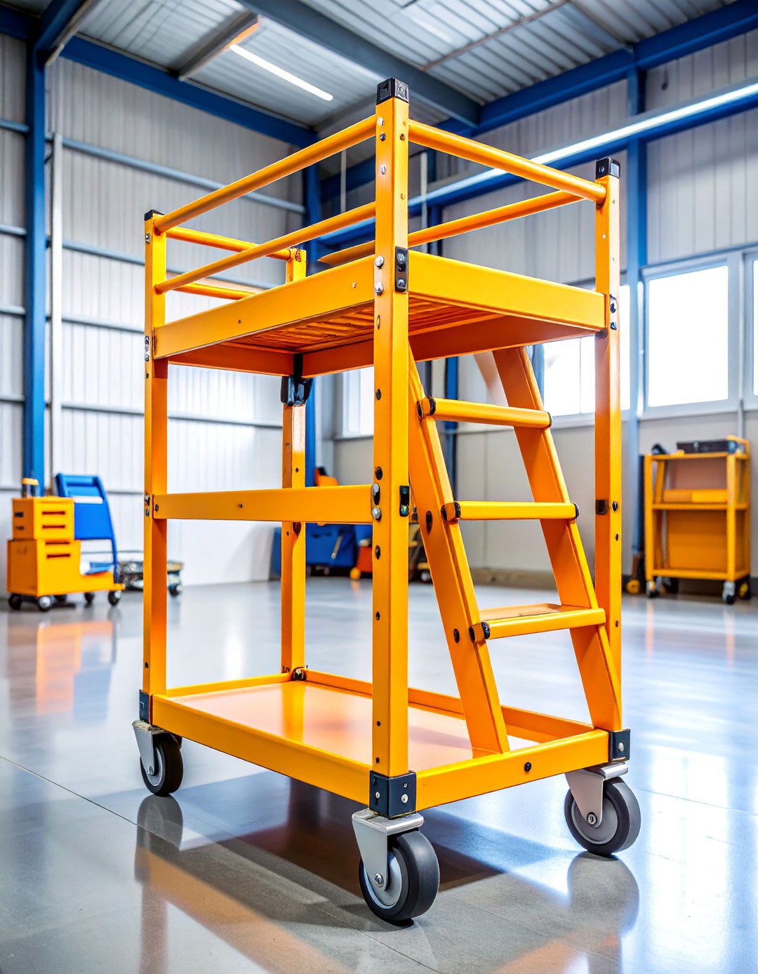 Rolling Mobile Ladder Storage Cart System - 25 Ladder Storage Ideas