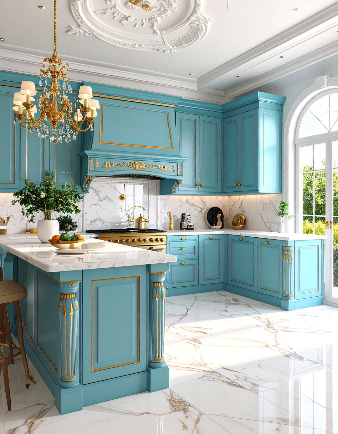 Roman Inspired Kitchen with Classical Elements - 25 Mediterranean Kitchen Ideas