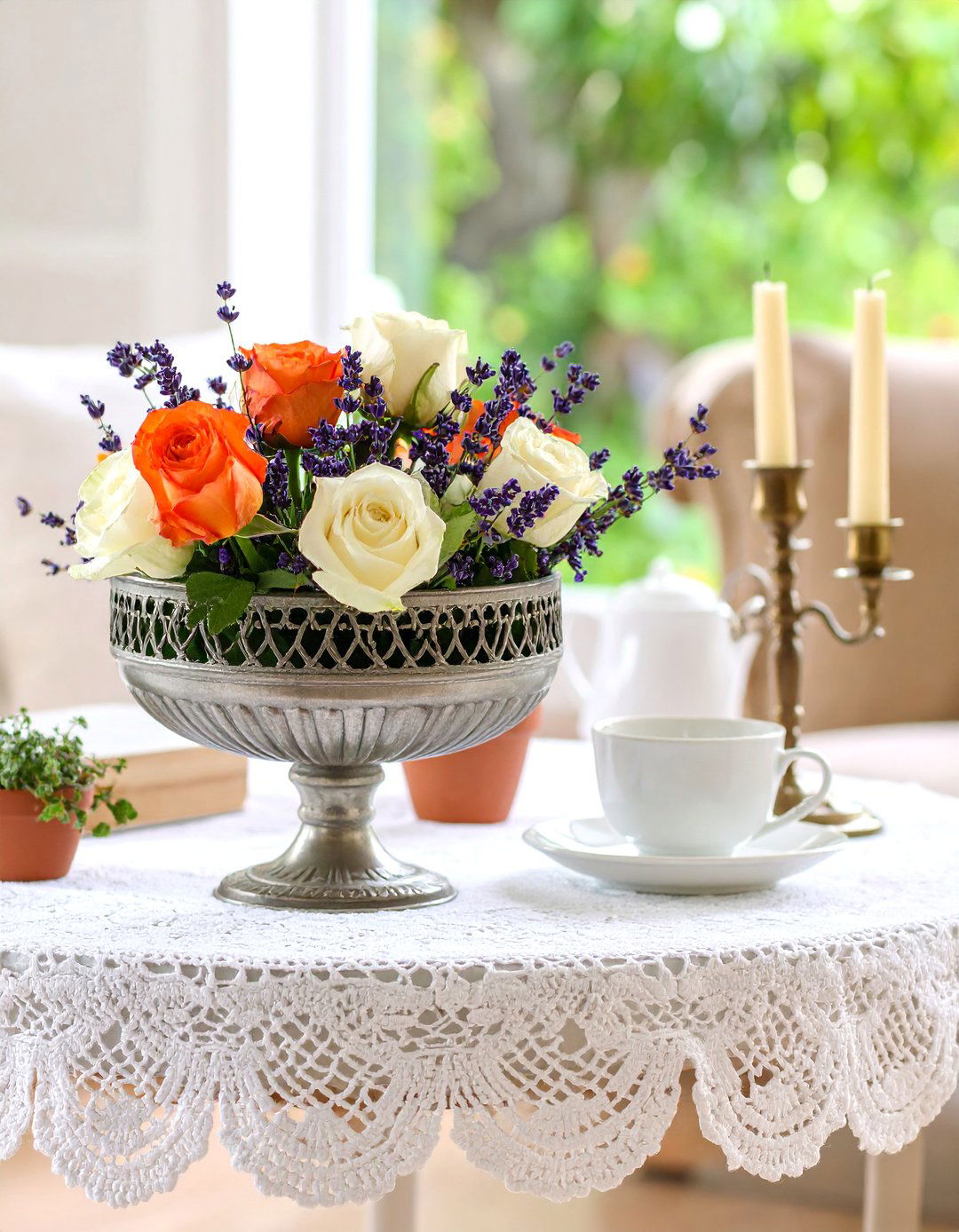Romantic French Country Garden - 25 Coffee Table Centerpiece Ideas