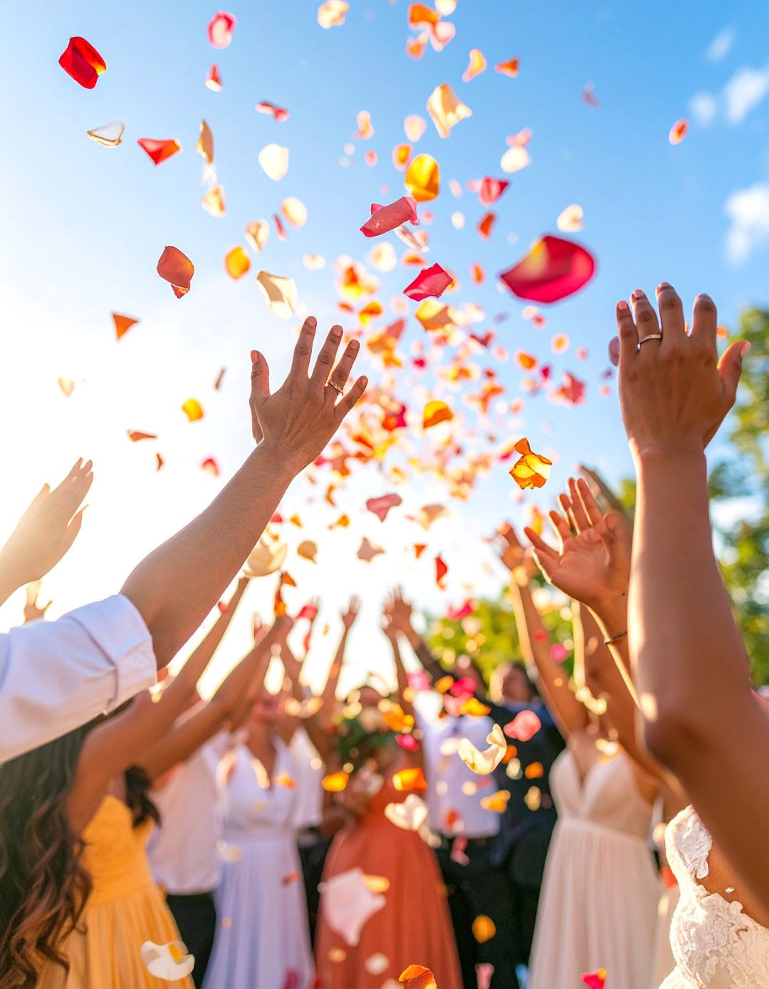 Romantic Rose Petal Toss - 25 Wedding Send-off Ideas
