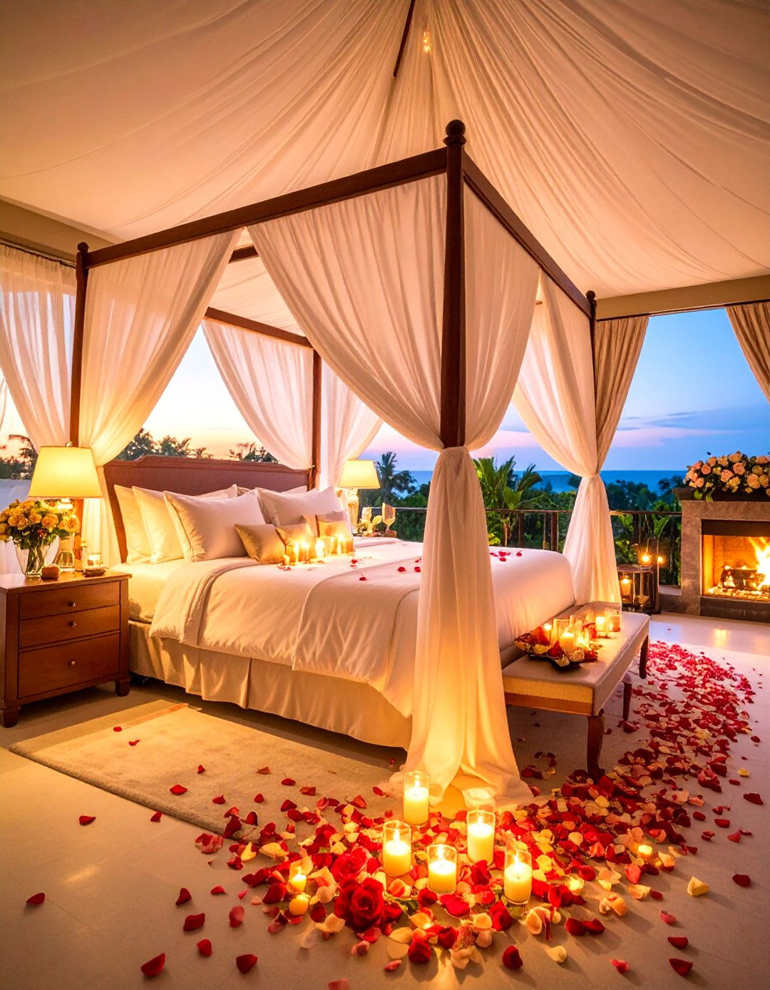 Romantic Suite Hotel Room with Luxury Amenities - 25 Hotel Room Design Ideas