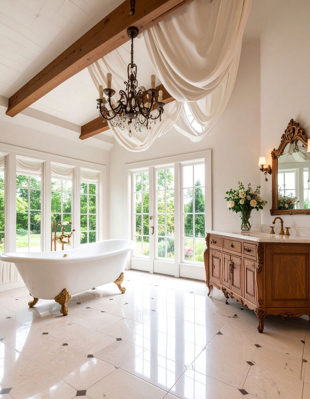 Romantic Victorian Attic Bathroom with Ornate Details - 25 Attic Bathroom Ideas