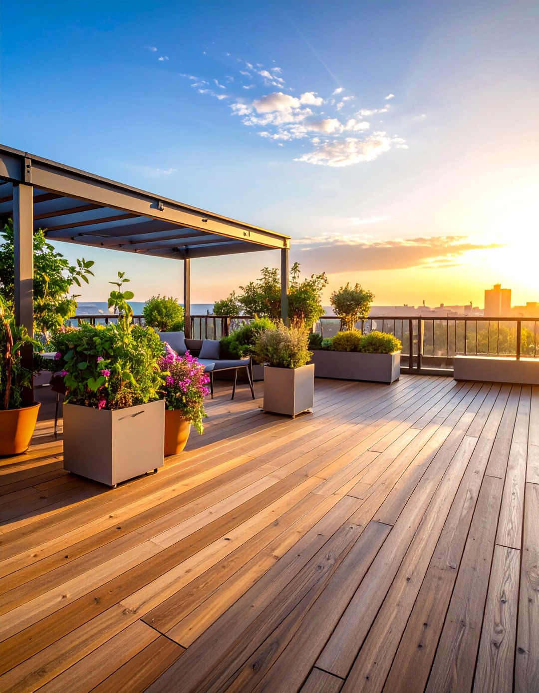 Rooftop Deck Platform for Flat Roof Areas - 25 Backyard Deck Ideas on a Budget