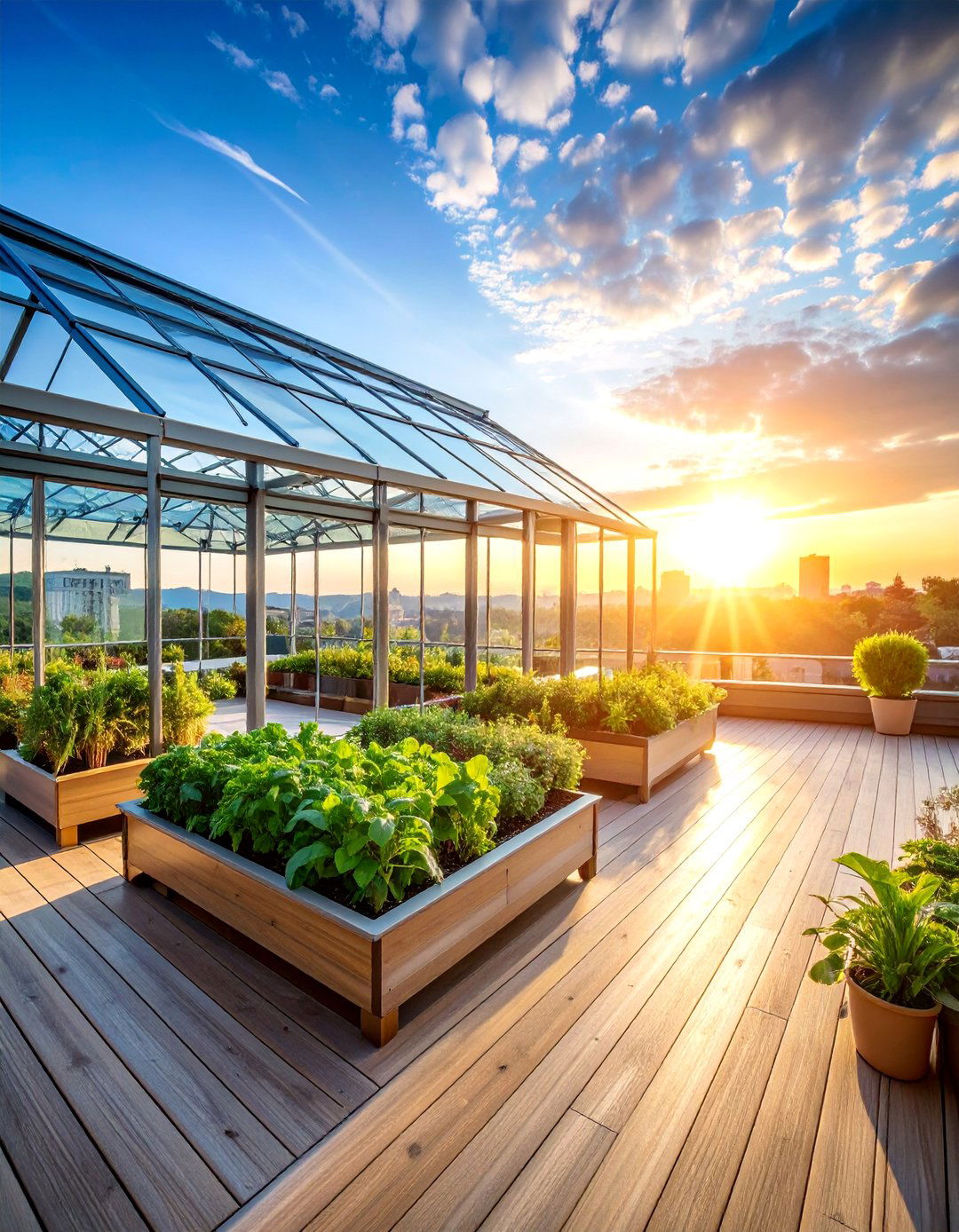 Rooftop Deck with Greenhouse and Growing Systems - 25 Rooftop Deck Ideas