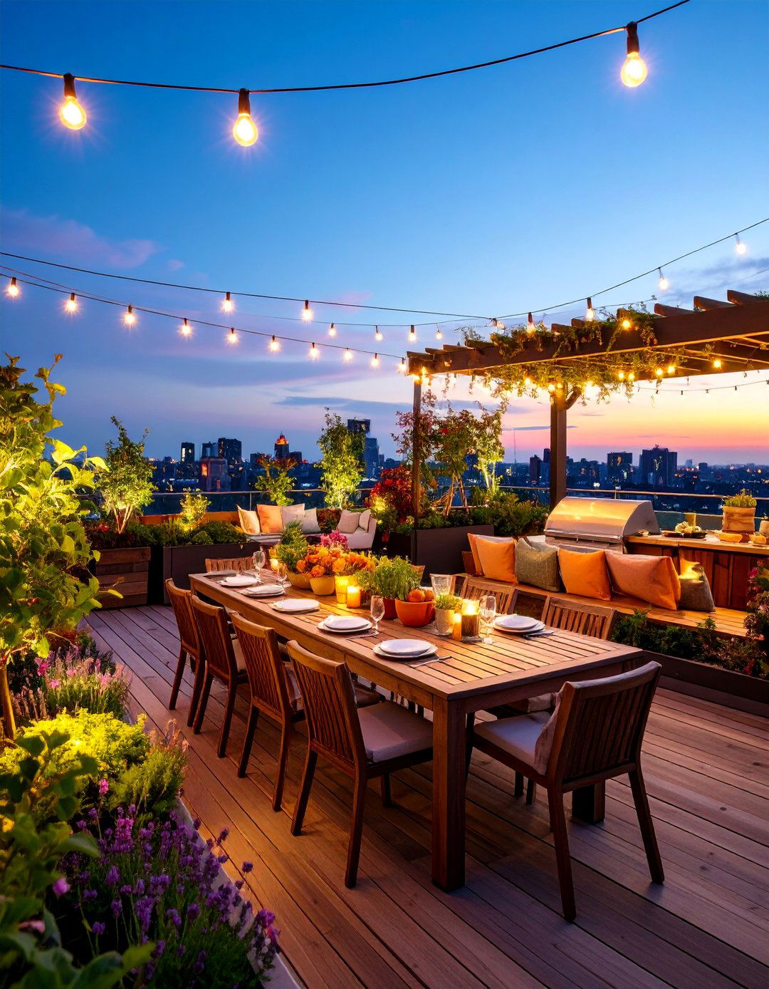 Rooftop Dining Garden - 25 Rooftop Garden Ideas