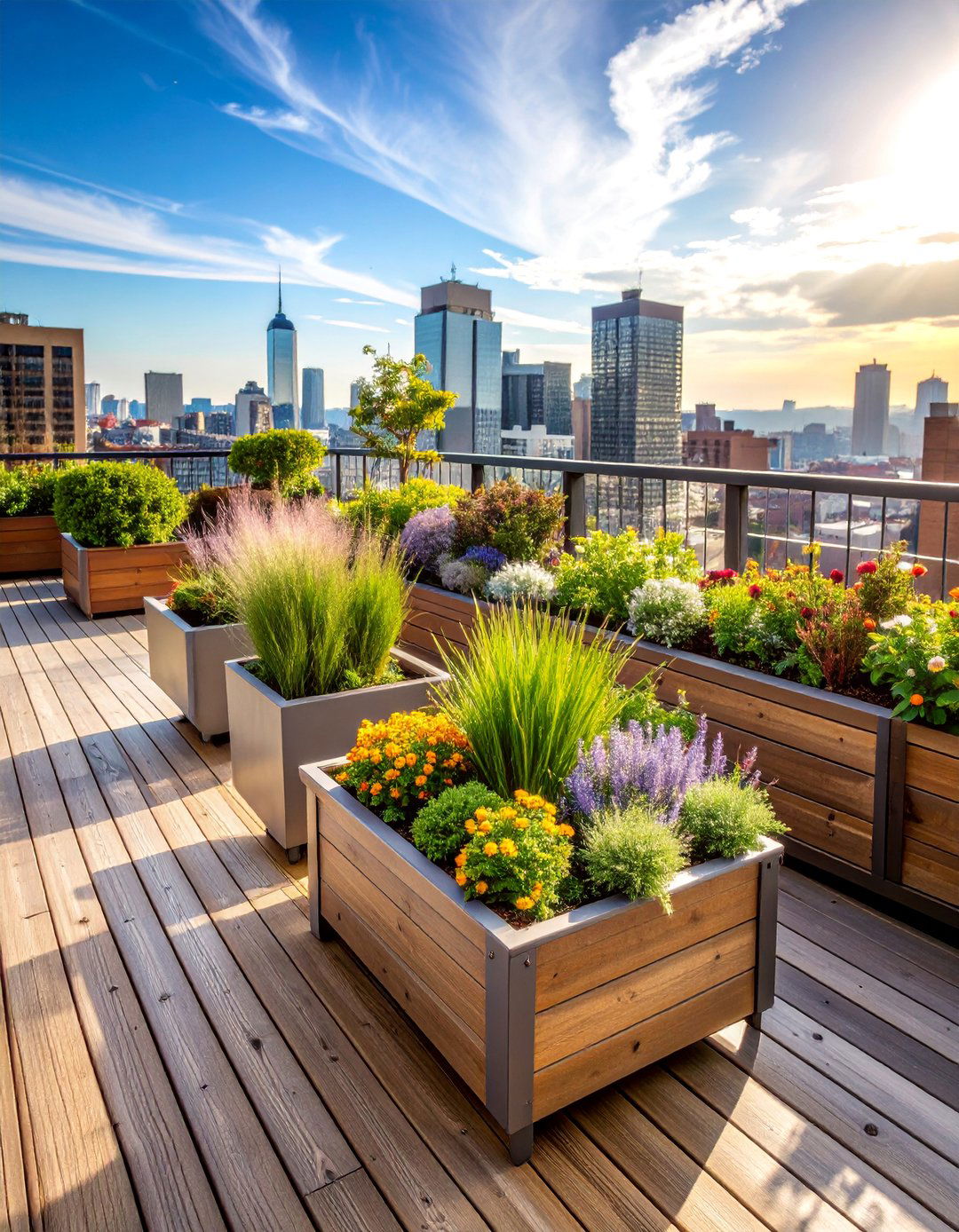 Rooftop Garden with Container Plants and Views - 25 Beautiful Gardens