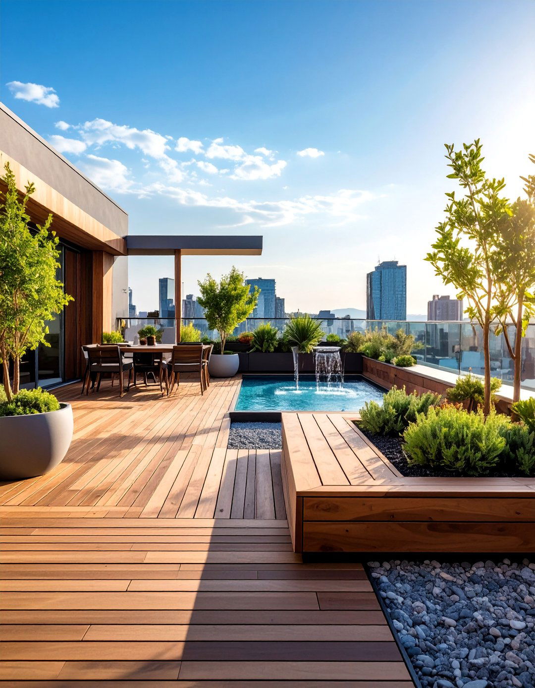 Rooftop Oasis Gravel Garden - 25 Gravel Garden Ideas