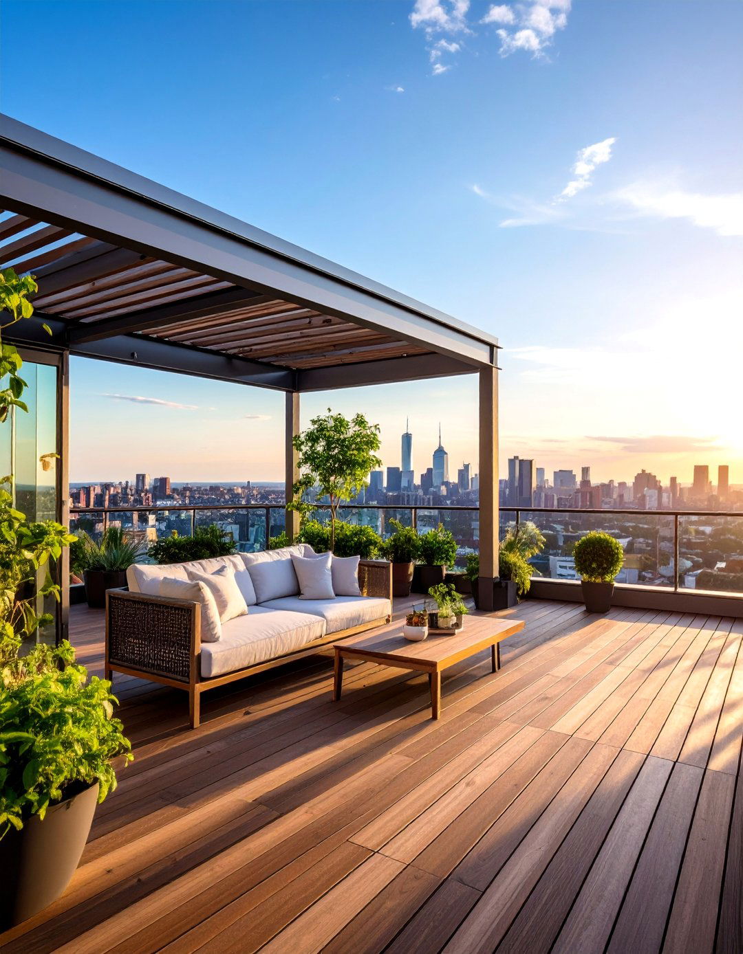 Rooftop Porch with City Views - 25 Modern Front Porch Ideas