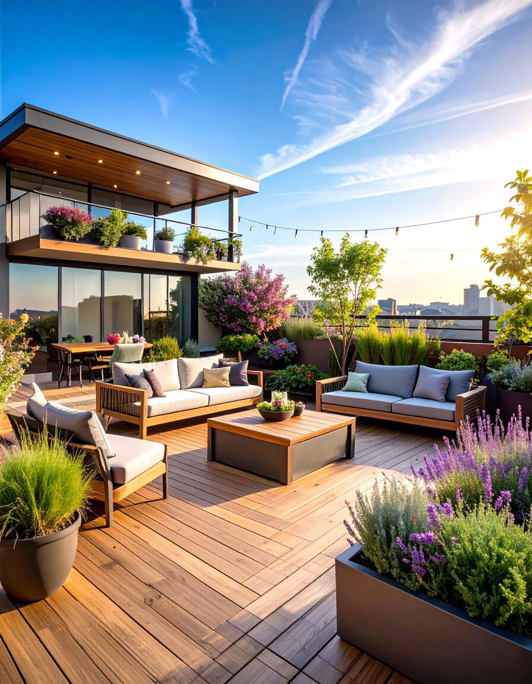 Rooftop Style Townhouse Backyard Terrace - 25 Townhouse Backyard Ideas