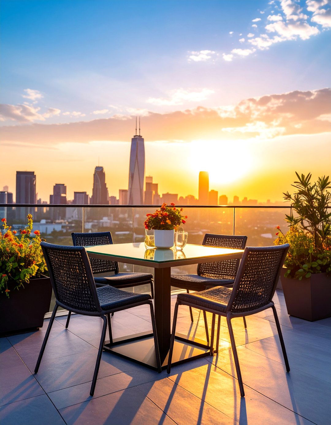 Rooftop Urban Oasis with Wind Resistant Design - 25 Outdoor Dining Area Ideas