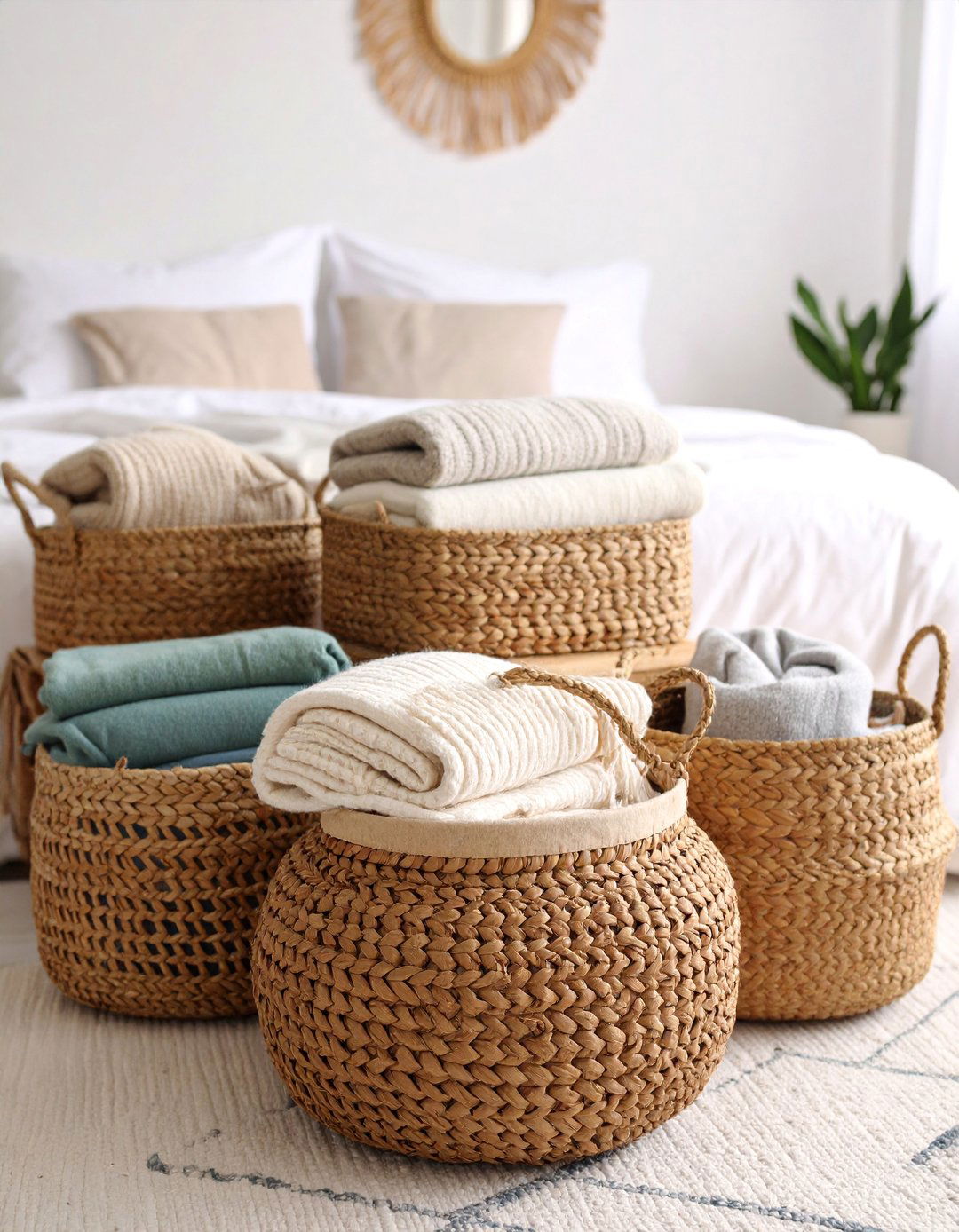 Rope Basket Storage Collection - 25 Blanket Storage Ideas