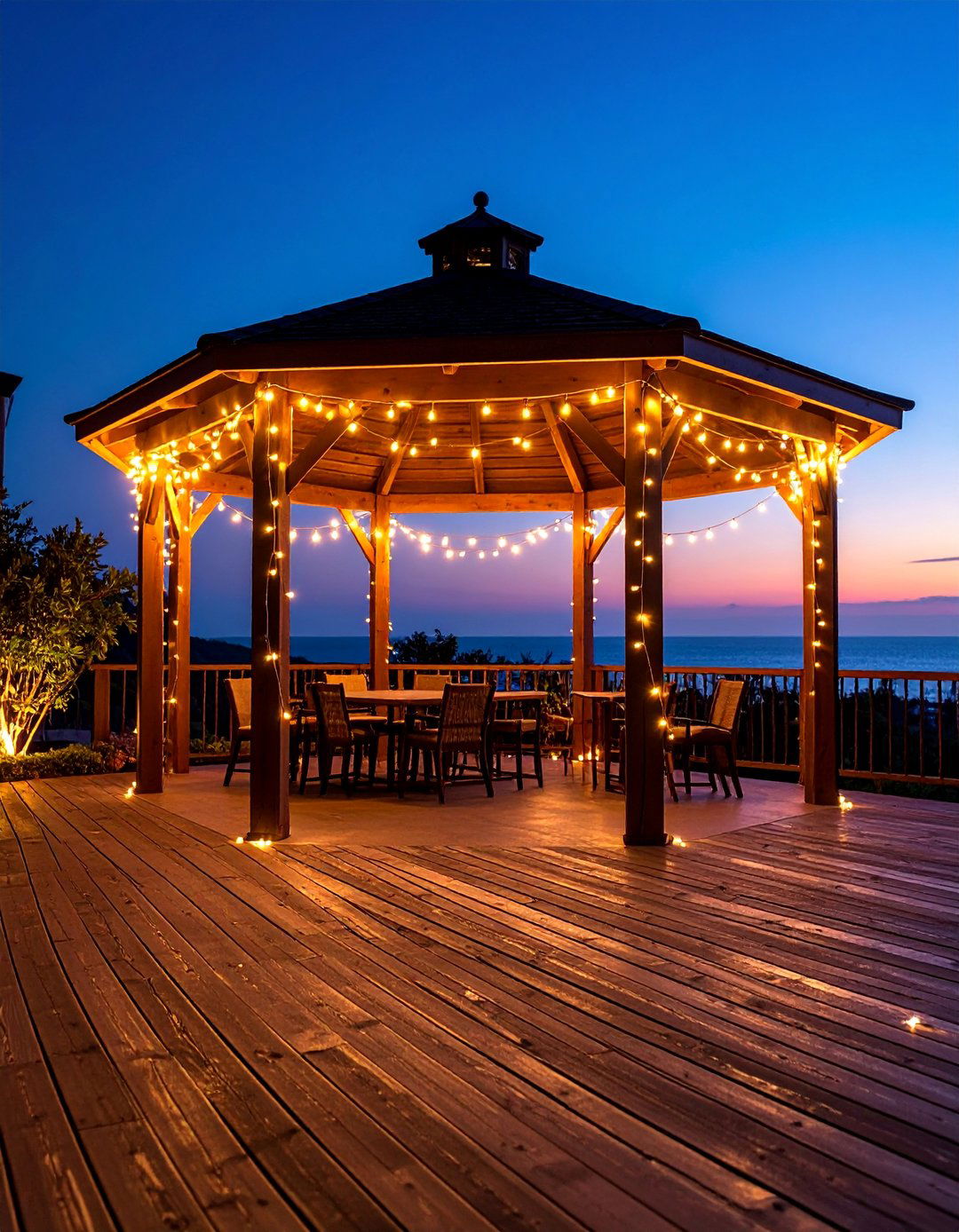 Rope Light Architectural Outline - 25 Gazebo Lighting Ideas