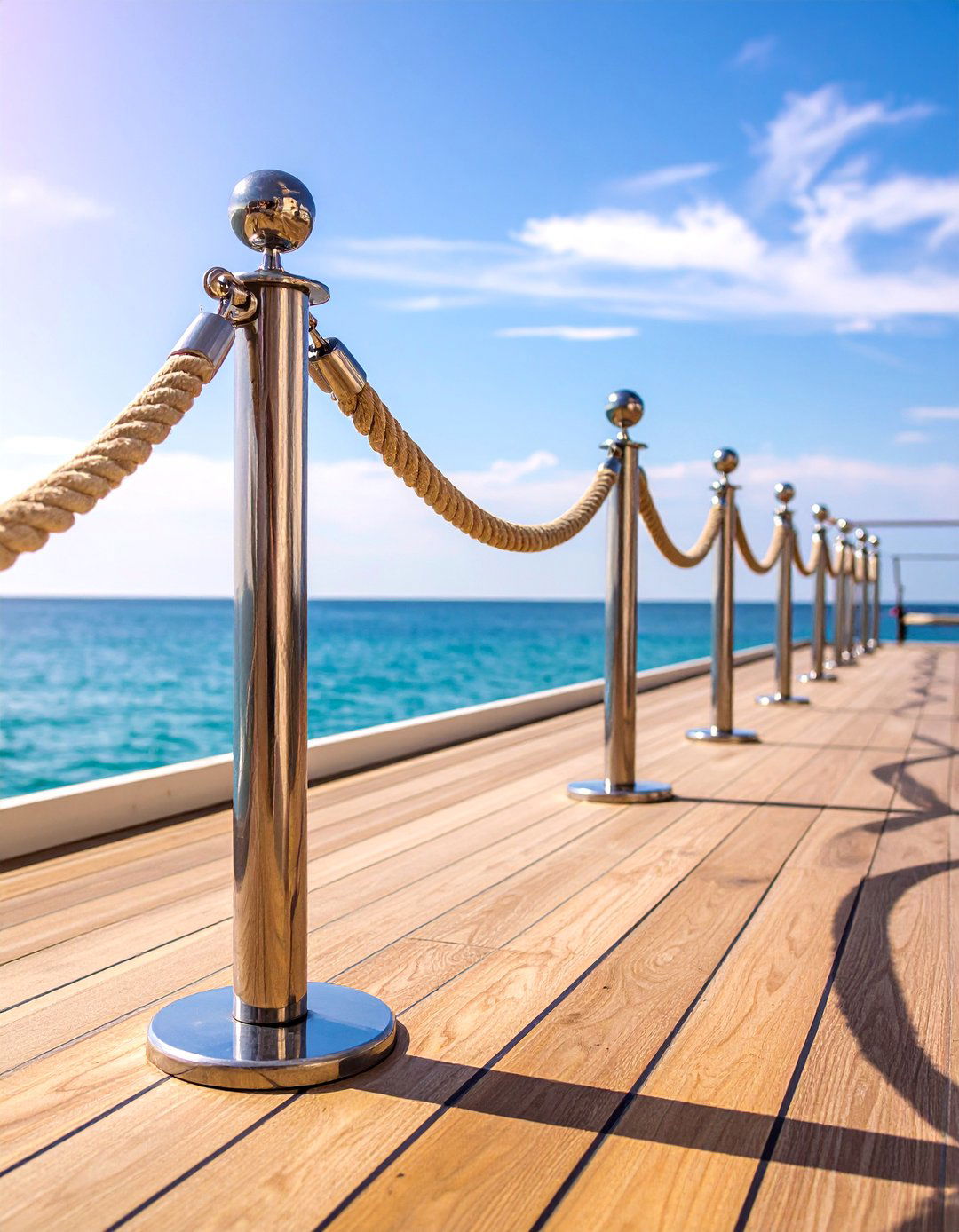 Rope and Metal Horizontal System - 25 Horizontal Deck Railing Ideas
