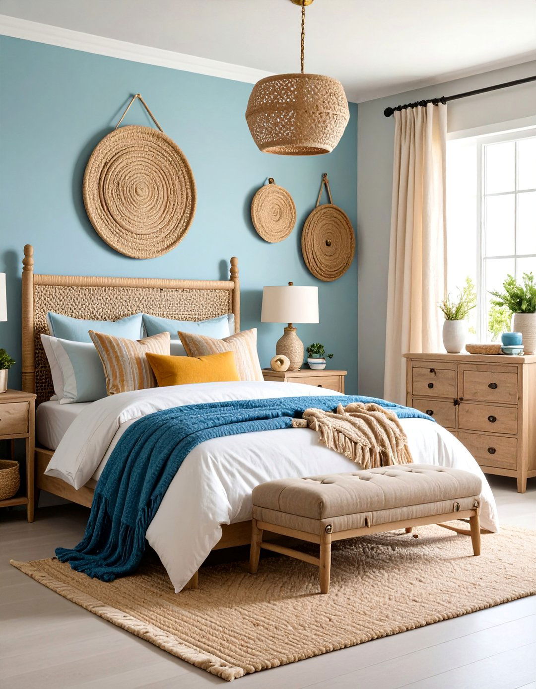 Rope and Nautical Hardware Bedroom - 25 Beach Themed Bedroom Ideas