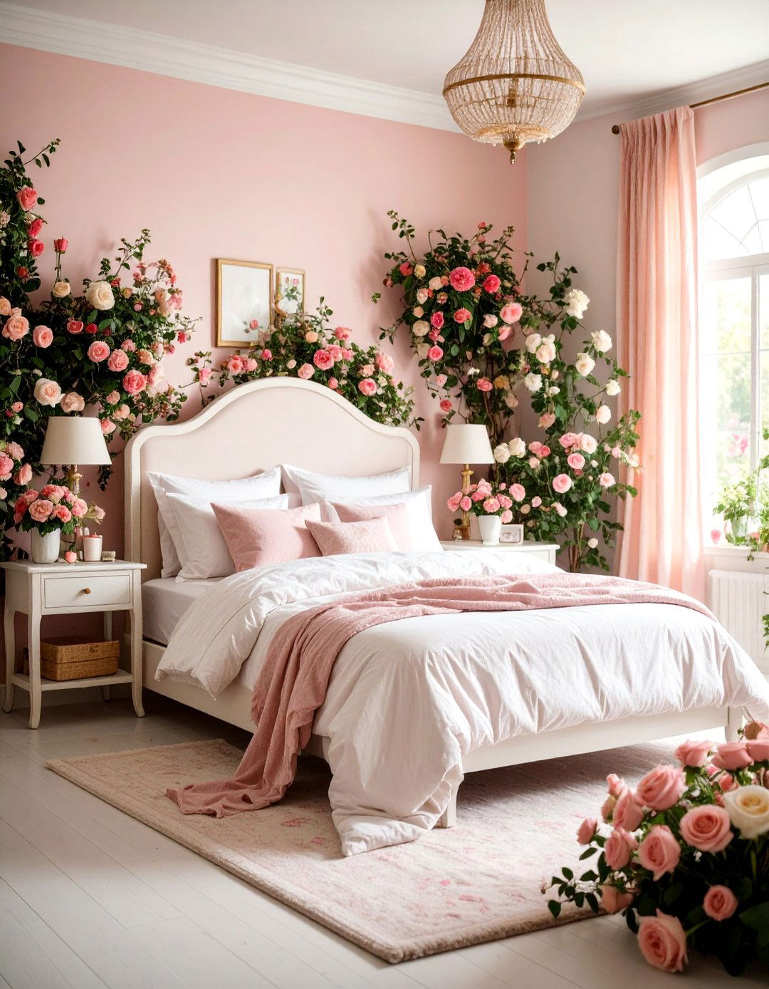 Rose Garden Cottage Bedroom with Romantic Florals - 25 Cottage Bedroom Ideas
