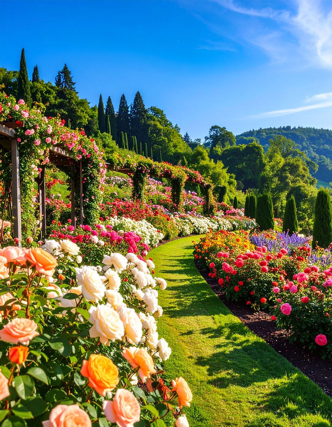 Rose Garden Slope - 25 Sloping Garden Design Ideas