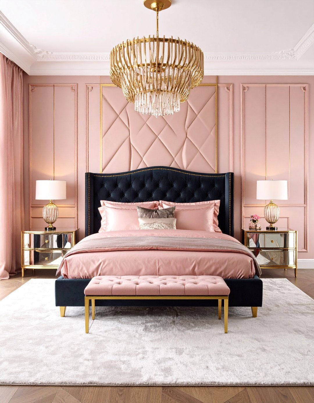 Rose Gold Art Deco Bedroom Revival - 25 Rose Gold Bedroom Ideas