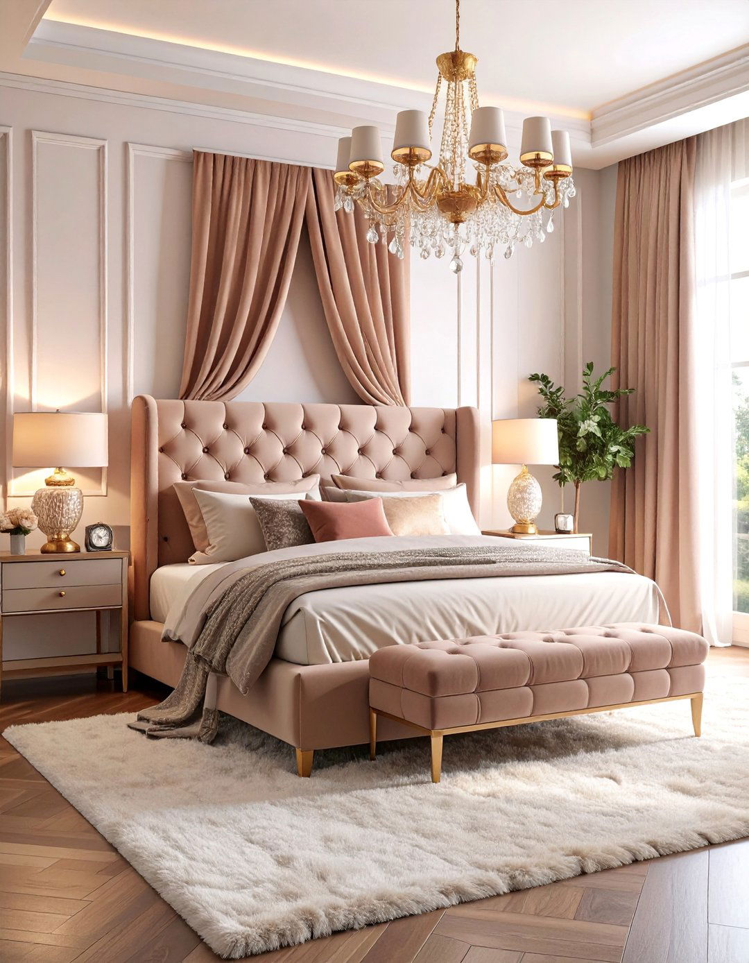 Rose Gold Glamorous Velvet Bedroom Suite - 25 Rose Gold Bedroom Ideas