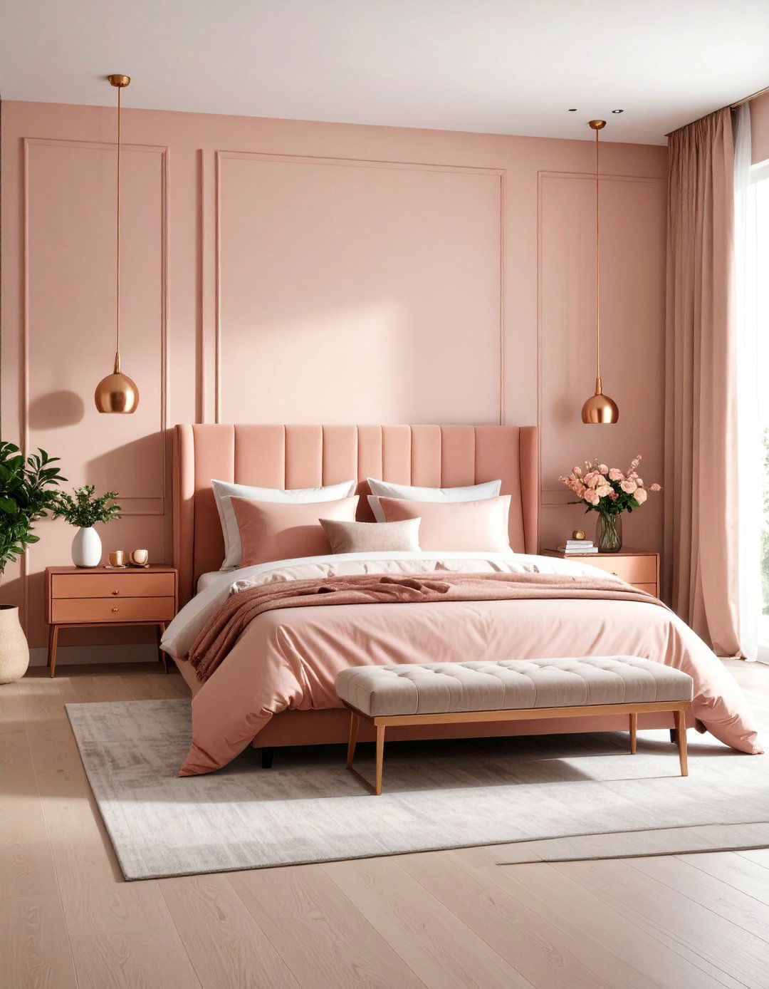 Rose Gold Seasonal Bedroom Flexibility - 25 Rose Gold Bedroom Ideas